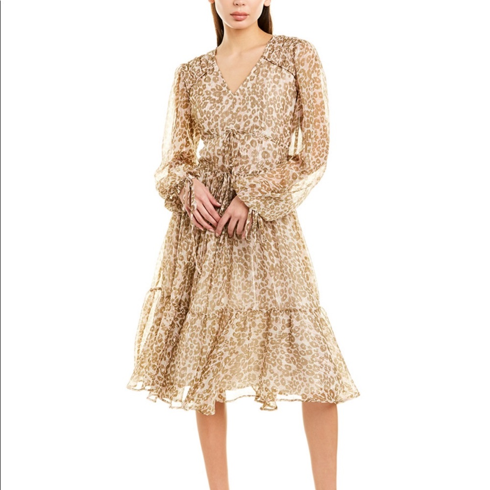 NWT Walter Baker Faber Leopard Metallic Dress